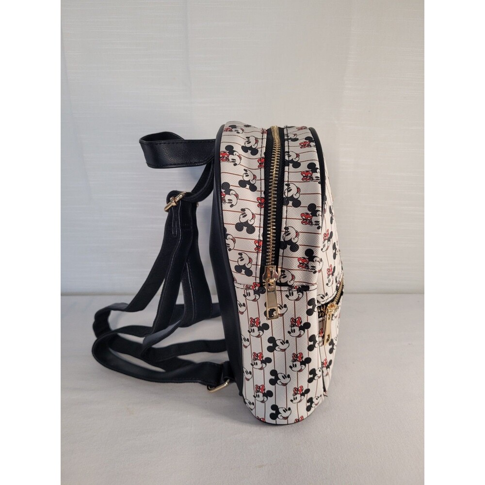 Disney Bioworld Leather Mini Backpack. Mickey & Minnie Mouse. - Picture 2 of 6